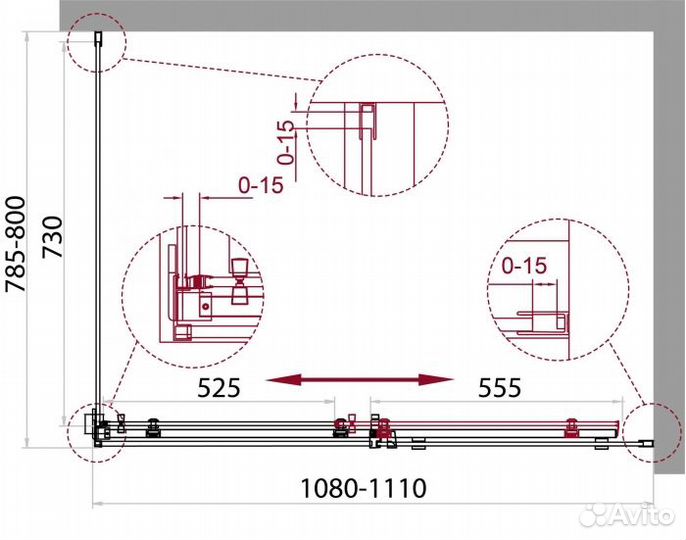 Душевой уголок BelBagno Acqua AH1 110x80