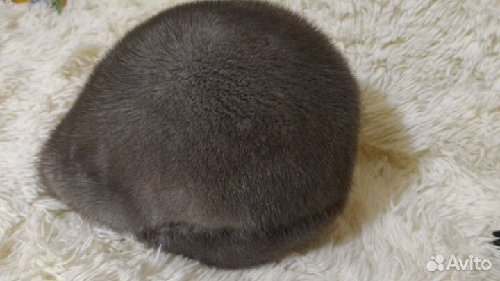 Шапка голубая норка