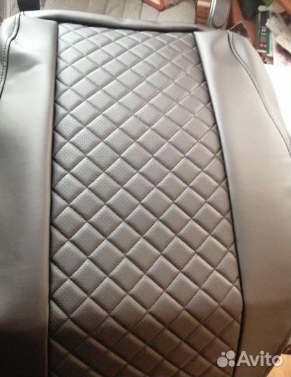 Чехлы Лада Веста экокожа ромб чёрный