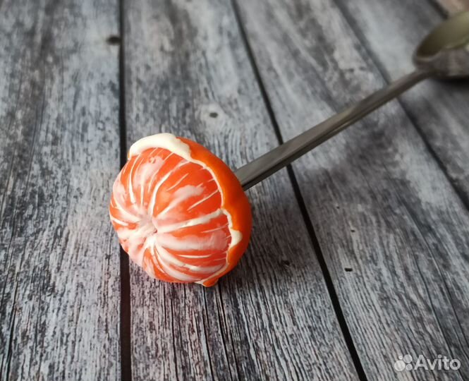 Ложка с декором Мандарин. Ручная работа на заказ