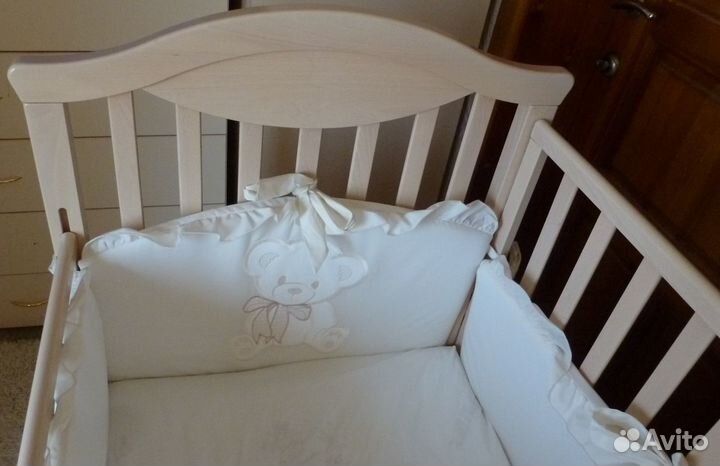 Кроватка Erbesi (Италия) с матрасом и бортиками