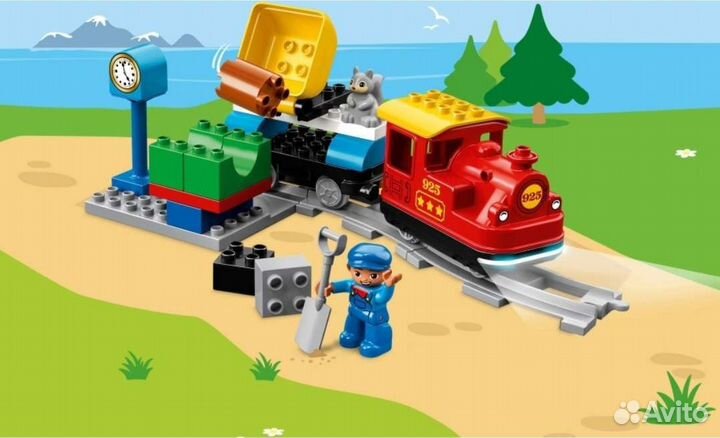 Lego duplo town поезд на паровой тяге
