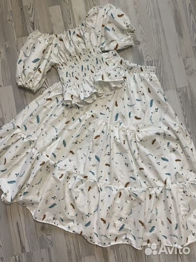 Костюм, юбка, топ бохо, ручная работа