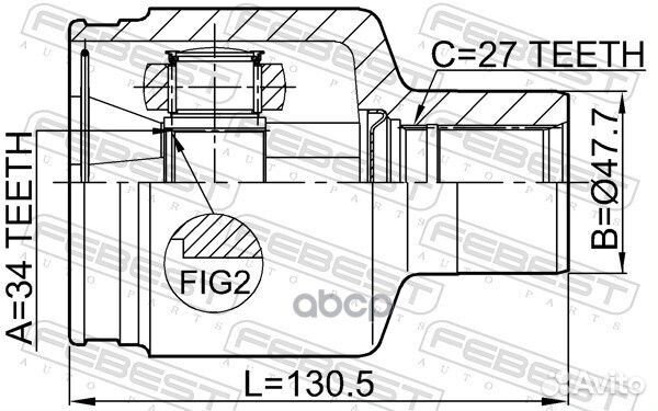 ШРУС ssangyong kyron 05-12/actyon 01-09/rexton