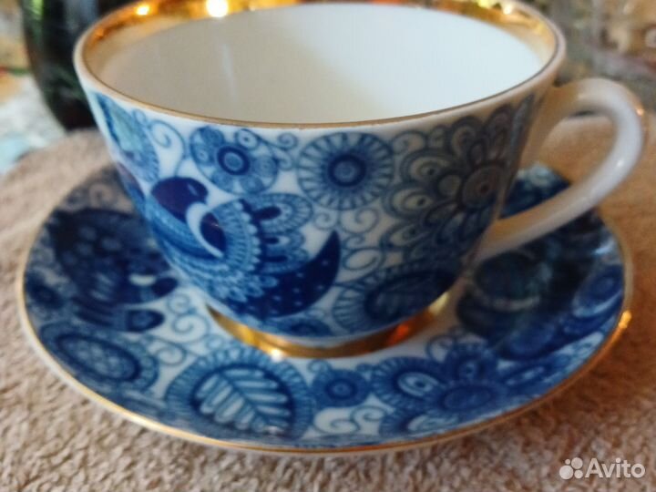 Чашка с блюдцем фарфор лфз