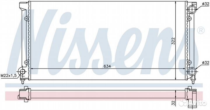Радиатор охлаждения двс VW passat (1988) 2.0