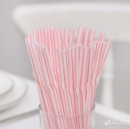 Трубочки для коктейлей и напитков с гофрой, 250 шт