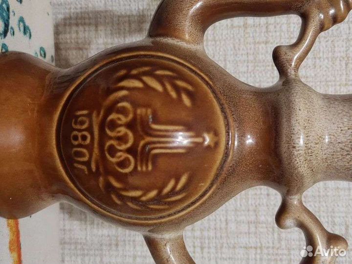 Олимпийский кувшин ссср,зебры, куница, керамика