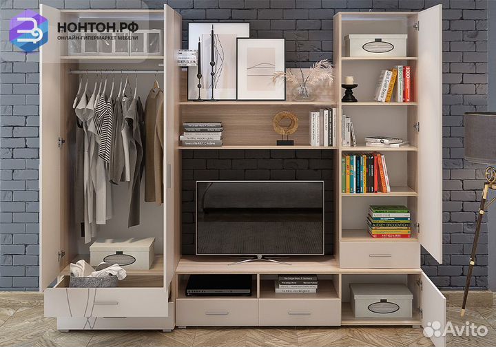 Стенка Медея ясень шимо / крем бежевый