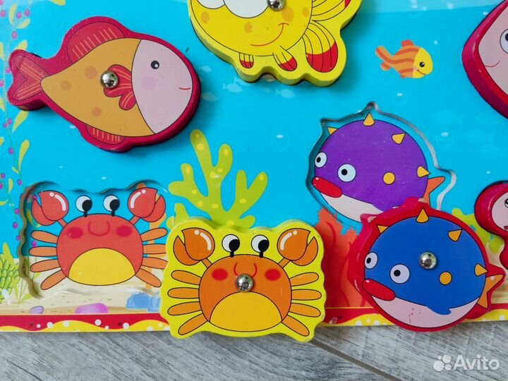 Магнитная рыбалка деревянная