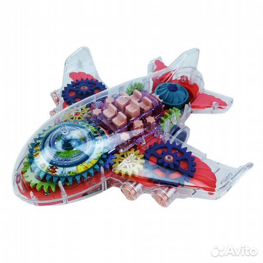 Прозрачный самолет с шестеренками gear light plane