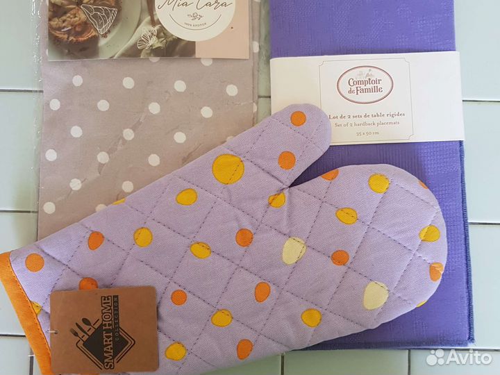 Салфетка,варежка-прихватка,фартук. Франция. Индия