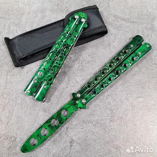 Нож бабочка тренировочная ст.420 (Халк)