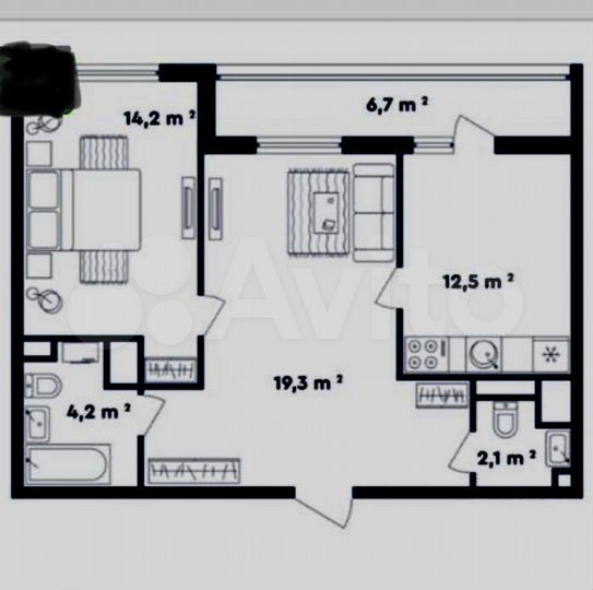 2-к. квартира, 59,7 м², 5/27 эт.