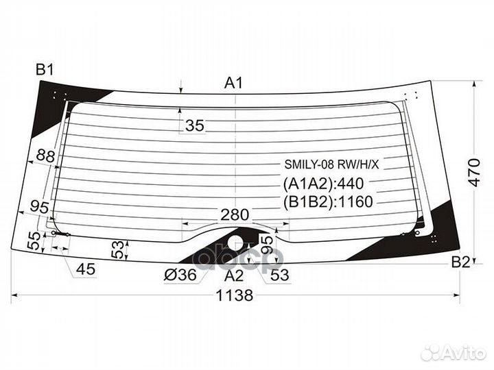 Стекло заднее с обогревом lifan smily 08- smily