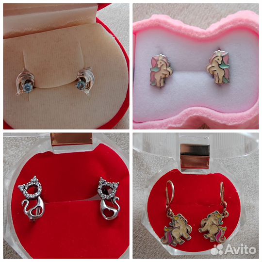 Серебряные серьги детские