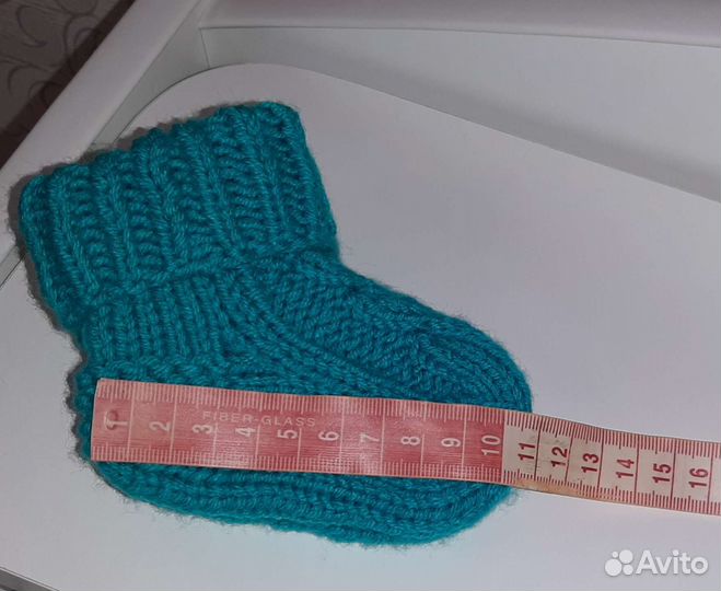 Носки детские вязаные, ручная работа 10,5 см