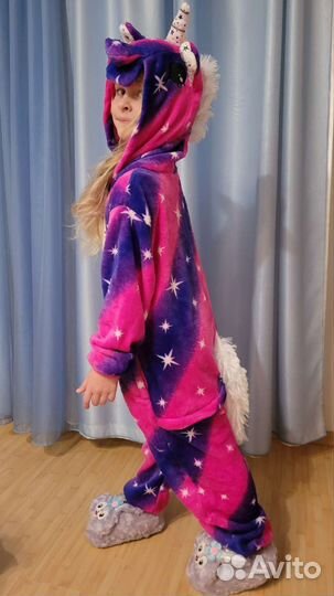 Пижама кигуруми единорог звёздный розовый