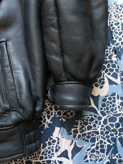 Винтажная кожаная куртка/бомбер пилот 90ые