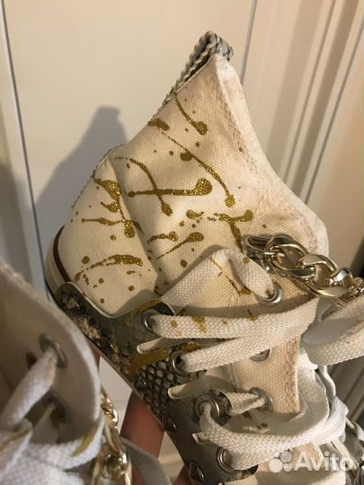 Кеды белые с цепями