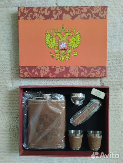 Мужской подарочный набор фляга, стопки