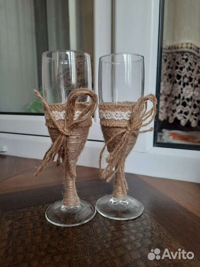 Бокалы для шампанского рустик