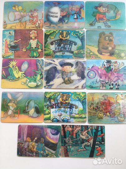 Переливные и стерео календарики 33шт