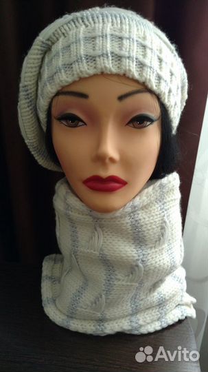 Комплект новый берет и шарф (весна, осень)