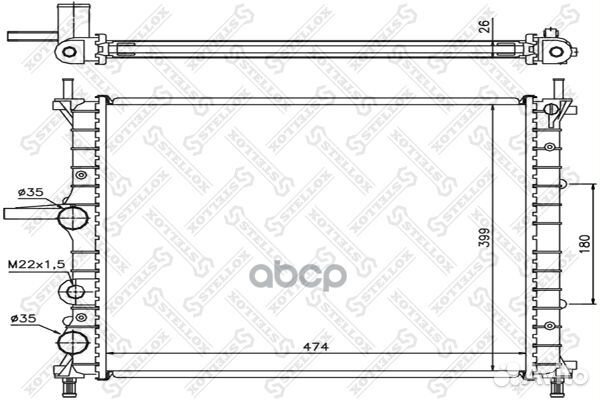 Радиатор системы охл. с ac fiat marea Stellox 262