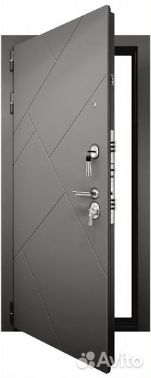 Стальная дверь Броня Х7 с большим зеркалом