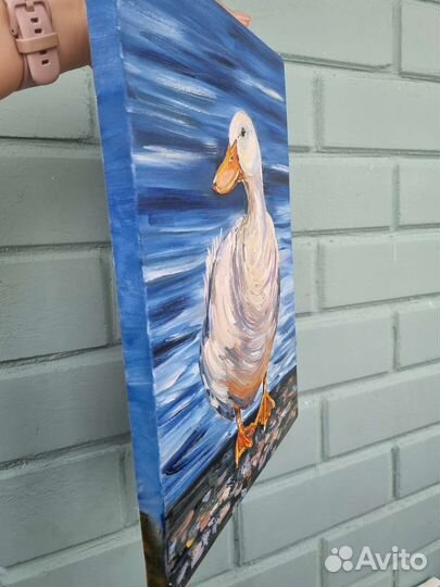 Утка картина маслом гуси утки холст на подрамнике