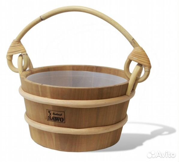 Ведро 3л с нерж вставкой кедр 341-мd