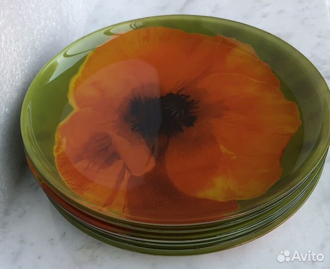 Тарелки с маками - 6 шт