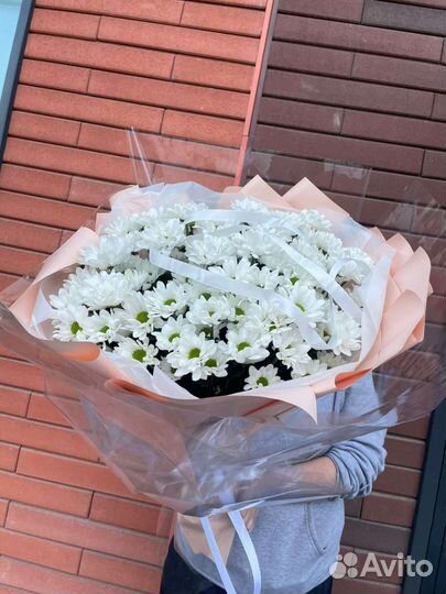 Букет гигант из хризантем ромашка