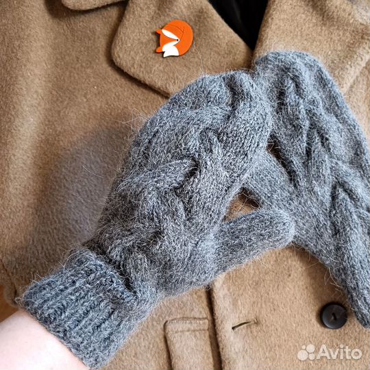 Варежки вязаные женские альпаковые