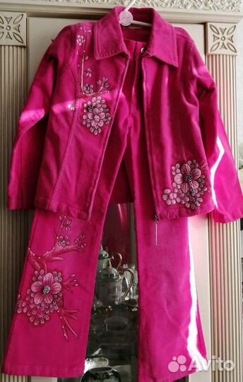 Новый брючный велюровый костюм для девочки 8-11лет