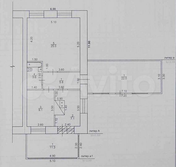 2-к. квартира, 50,6 м², 1/1 эт.