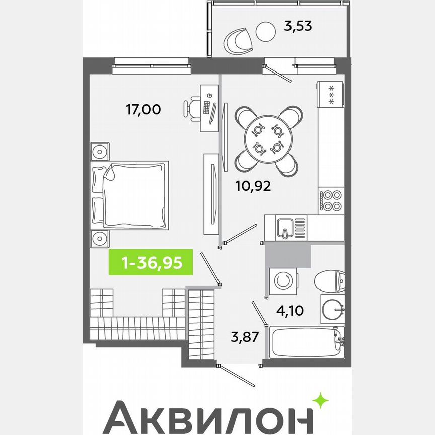 1-к. квартира, 37 м², 12/12 эт.