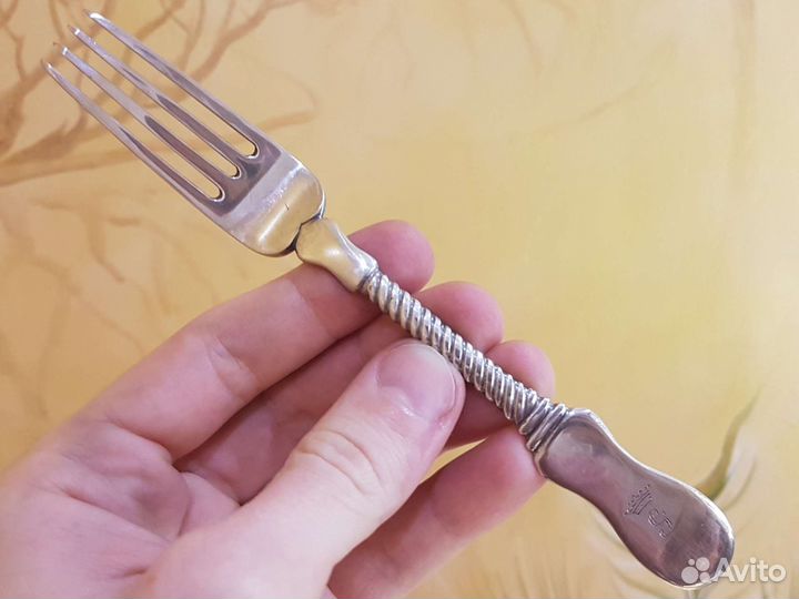 Серебряная вилка 1846 год 84 проба Неувонен Матиас