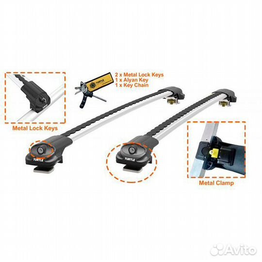 Багажник универсальный на рейлинги turtle AIR I