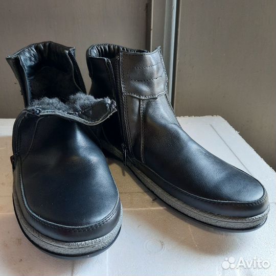 Кожанные зимние ботинки