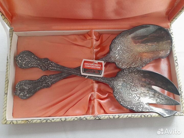 Салатные мельхиоровые ложки, серебрение