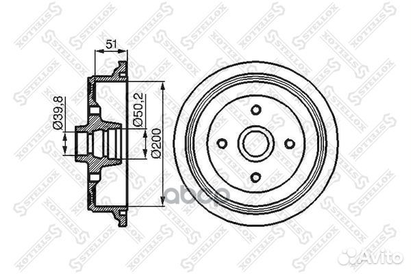 6025-4720-SX барабан тормозной Audi 80 1.6-1.9