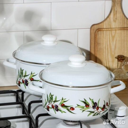 Набор кастрюль Доляна Olives, 2 предмета: 3 л, 4,5