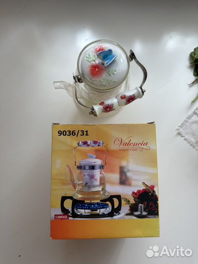 Чайник заварочный стеклянный Испания новый 1,2л