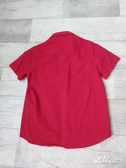 Рубашка красная для мальчика 110-116