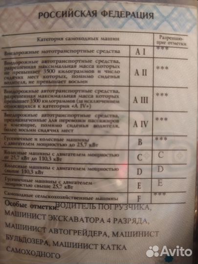 Машинист экскаватора кат. CDE