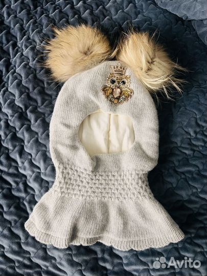 Шапка шлем для девочки зима