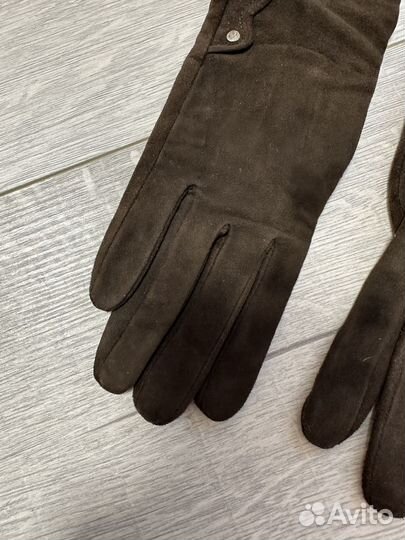 Перчатки женские замшевые коричневые