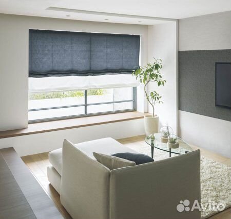 Римская штора с тюлем